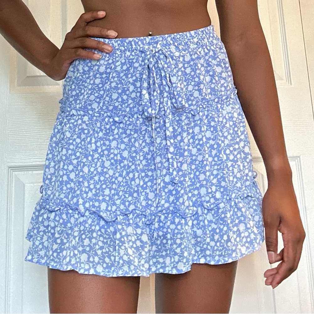 Floral ruffle skirt